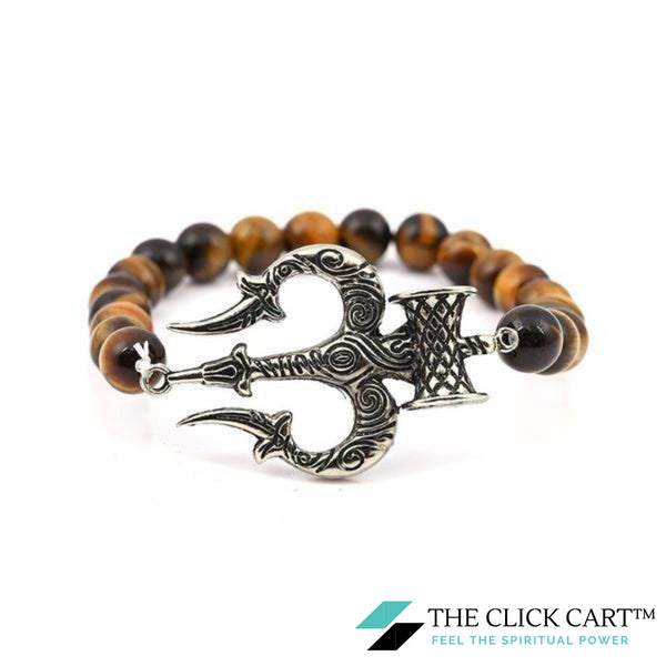 TCC™ Natural Tiger Eye Trisula Protection Bracelet